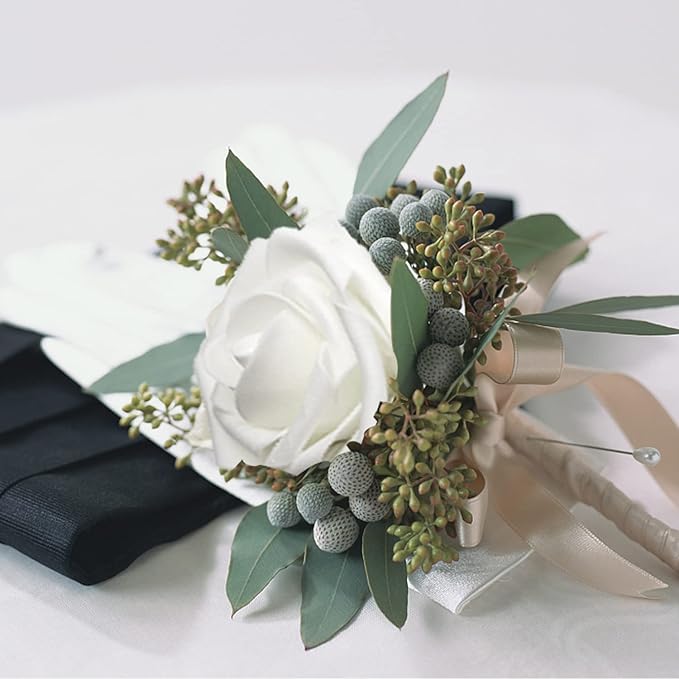 White Artificial Roses Flowers 100pcs Real Looking Foam Fake Roses with Stems for DIY Wedding Bouquets Bridal Shower Centerpieces Party Decorations (White)
