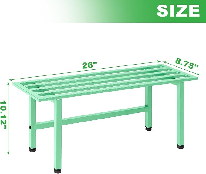 Dipion 2 Pack Metal Plant Stand Outdoor Plant Shelf Indoor,1 Tier Heavy Duty Plant Stands for Multiple Plants,26" L x 10.12" H x 8.75" W,Mint Green