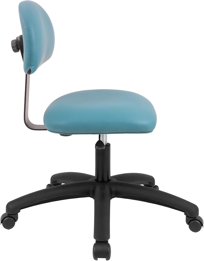 Chair Master FSS Series Square seat Low (17"-22") seat Height Chair. Vinyl-for Office, Garage, Desk, Shop, Computer, Doctor, Medical, Easy to Clean! No Footring (Aqua, Low, _Standard Casters)