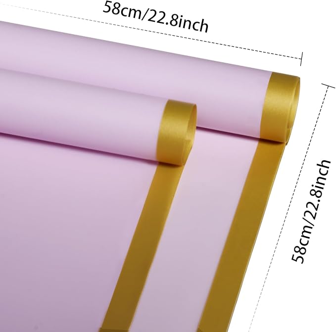 DEWJDFSC 20 Sheets Flower Wrapping Paper,Waterproof Floral Korean Bouquet Wrapping Paper, Florist Supplies, Suitable for Flowers Gift Packaging (Purple-2)