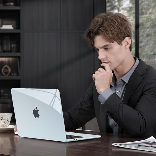 MOSISO MacBook Air 13-Inch Case - Hard Shell with Keyboard Cover & Screen Film | Sky Blue, 2022-2026 Models