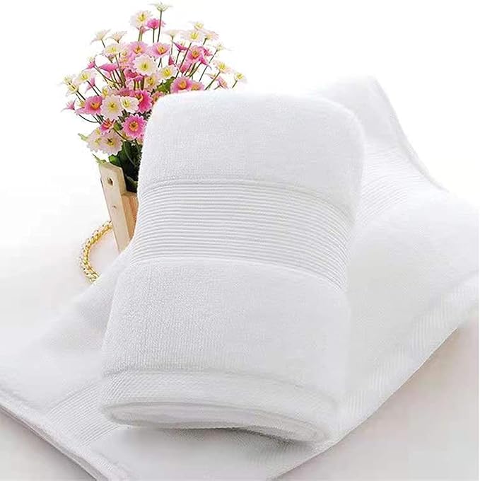 PUPOPIK Hand Towels for Bathroom-100% Cotton Hand Towel (14 x 30Inch), Highly Absorbent and Quick Dry Face Washcloth, Home Soft Premium Towel for Hotel, Bath, Kitchen and Spa, Set of 2 (White)