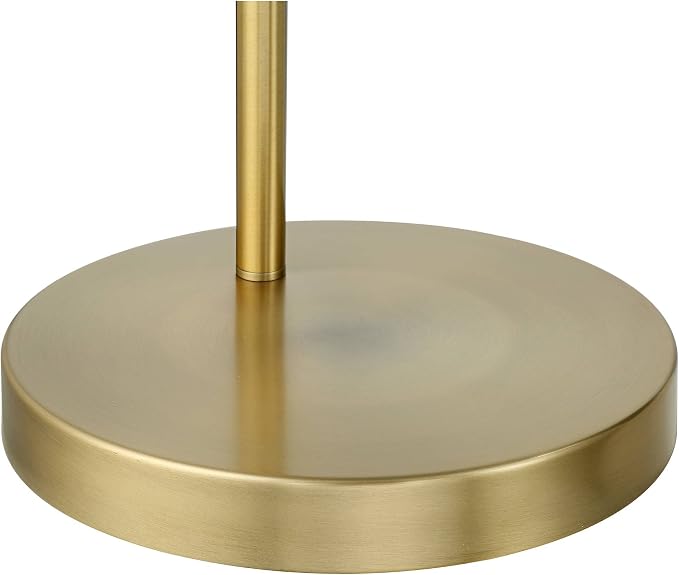 360 Lighting Cora Modern Mid Century Arc Floor Lamp Standing 72" Tall Classic Brass Gold White Linen Drum Shade Decor for Living Room Reading Bedroom Office House Home Decor