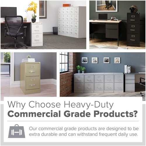 Scranton & Co 25-Inch Vertical Filing Cabinet - Lockable Gray Metal Storage for Office or Home Use