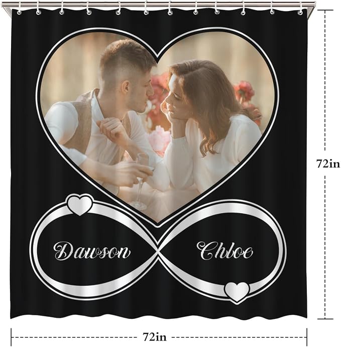 Personalized Shower Curtain Set Custom Photo Shower Curtains Modern Minimalist Home Bathroom Curtain Decor with 12 Hooks 72 Inch Wide * 72 Inch High