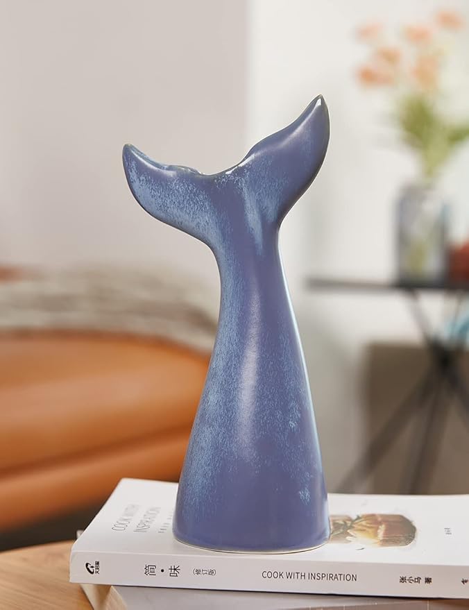SEINHIJO Ceramic Flower Vase Modern Decor Sculpture Table Centerpiece Statue Home Gifts Arts 11inch