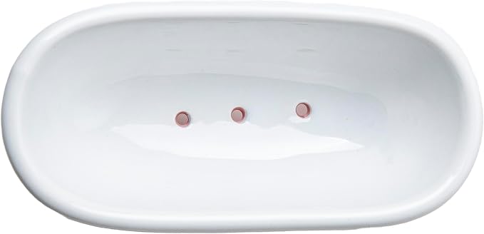 5.7" Ceramic Mini Clawfoot Bathtub Bar Soap Dish, Decorative Bar Soap Holder for Shower, Bathroom & Kitchen Sink (Yellow)