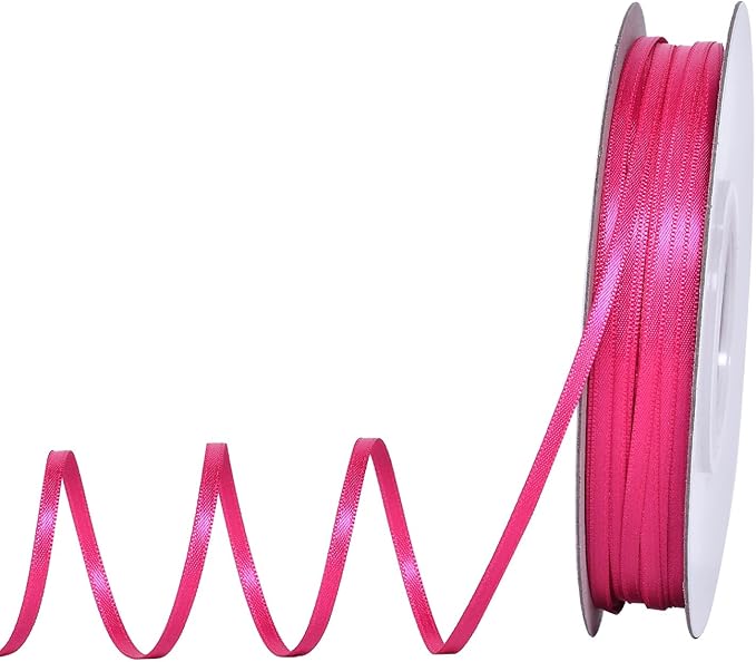 YAMA Hot Pink Double Faced Satin Ribbon 1/8 Inch 100 Yards Ribbon for Gift Wrapping Crafts Bows Wedding Party Decoration