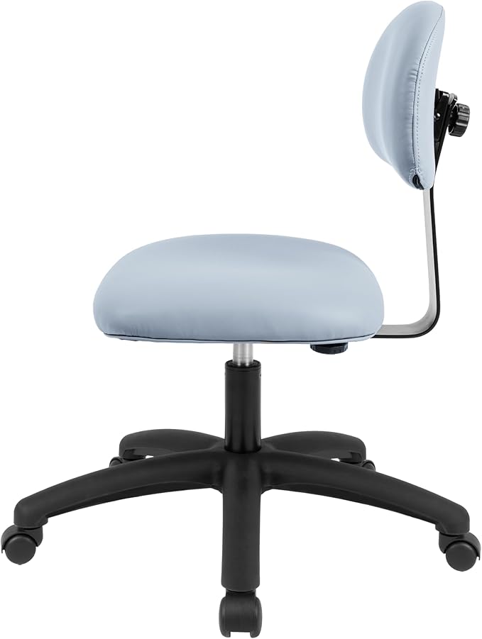 Chair Master FSS Series Square seat Low (17"-22") seat Height Chair. Vinyl-for Office, Garage, Desk, Shop, Computer, Doctor, Medical, Easy to Clean! NO Footring (Gray, Low, _Standard Casters)