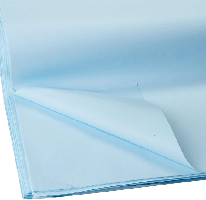 Jillson Roberts Bulk 480-Sheet Count 20" x 30" Recycled Tissue Paper Available in 30 Colors, Pastel Blue