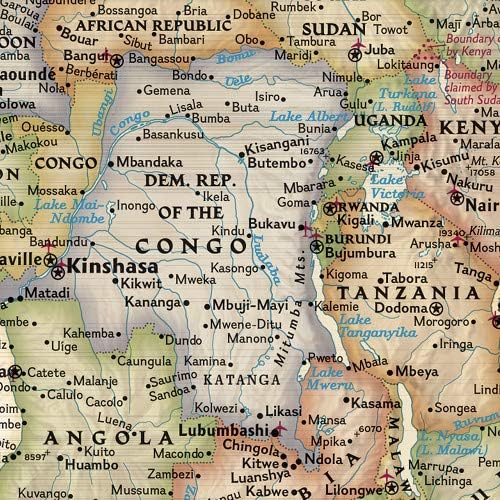 National Geographic World Executive Wall Map - Antique Style Art Print - 73 x 48 Inches - Extra Large