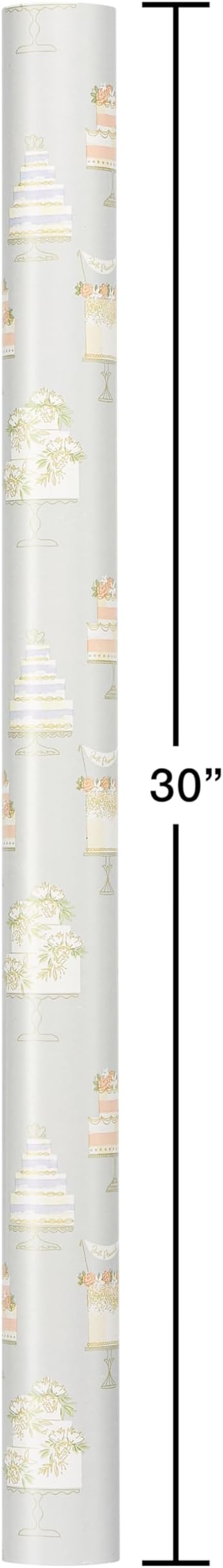 American Greetings 175 sq. ft. Reversible Wrapping Paper for Weddings, Bridal Showers, Engagement, Anniversaries and All Occasions, Wedding Cakes (1 Roll, 30 in x 70 ft.)