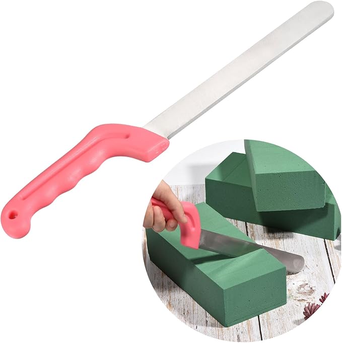 YOKIVE 1 Pcs Floral Foam Cutters, Iron Flowers Mud Bricks Handle Steel Cutters for Cut Flowers Blocks Cakes Fruit Florist (Rose Red, 14.2 Inch)