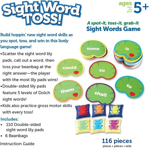 Learning Resources Sight Word Toss - Engaging Phonics Game with Flash Cards for Ages 5+