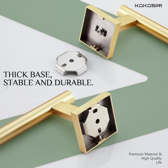 KOKOSIRI Bathroom Towel Bar Gold Hand Towel Holders Wall Mount Toilet Kitchen Cabinet Paper Holder Stainless Steel Bath Accessories, B3008BG