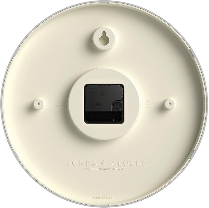 JONES CLOCKS® Studio wall Clock | Modern Round Style | 12 inch | Orange | Easy to Read Numbers | Versatile Design for Kitchen, Living Room or Office