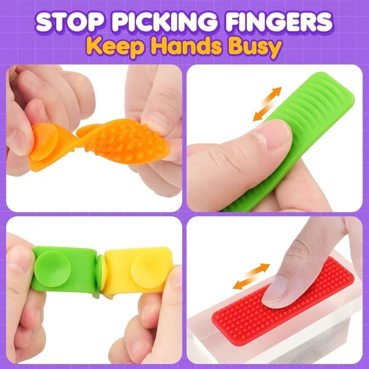 **Sensory Fidget Toys | 16-Pack Textured Suction Toys for Kids & Adults | Calming Relief for Autism & Anxiety**