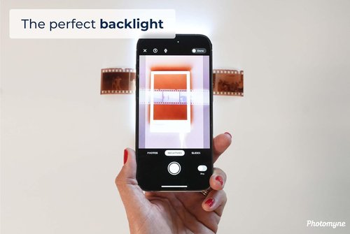 Photomyne A7 Mini Light Pad - Portable Ultra-Thin Backlight for Photo Slides & Film Scanning - Black