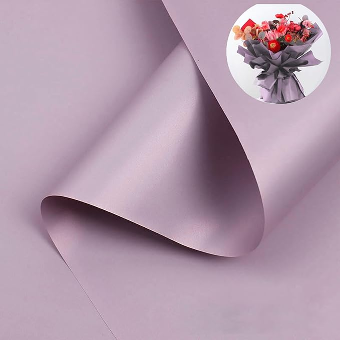 CC wonderland zone 20 Sheets Purple Floral Wrapping Paper - Waterproof Flower Bouquet Wrapping Paper for Wedding Birthday,22 inch x 22 inch