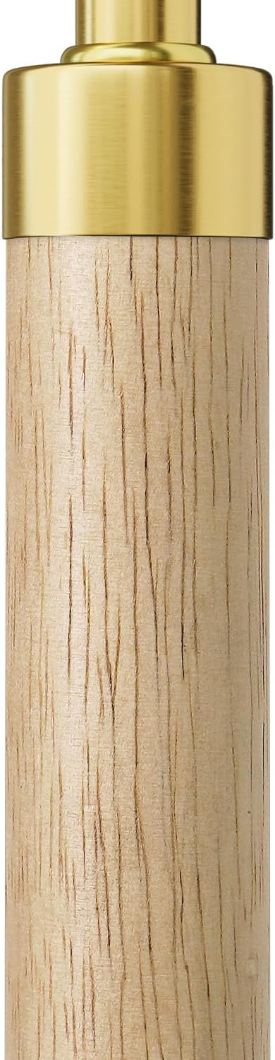 63" Wood Floor Lamp for Living Room Dimmable Standing Lamp with Remote & Foot Switch, 3 Color Temperatures Tall Lamp Mid Century Modern Floor Lamp for Bedroom Office, 9W Bulb Included, Natural Wood