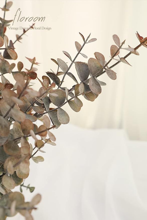 Floroom Artificial Spiral Eucalyptus Stems Faux Greenery Spray, 3pcs Best Filler Fake Plants for DIY Wedding Bouquet Table Centerpieces Floral Arrangement Home Decorations