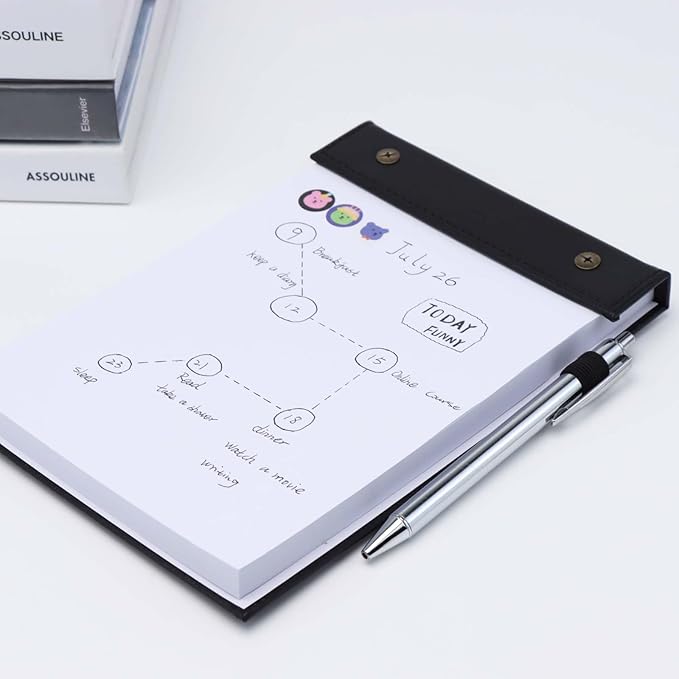 Mogoostry A5 Blank Planning Pads 5.9" x 8" Planner To Do List Memo Note Pads Screw Binding Writing Paperboard Notepad, 100 Sheets per Pack