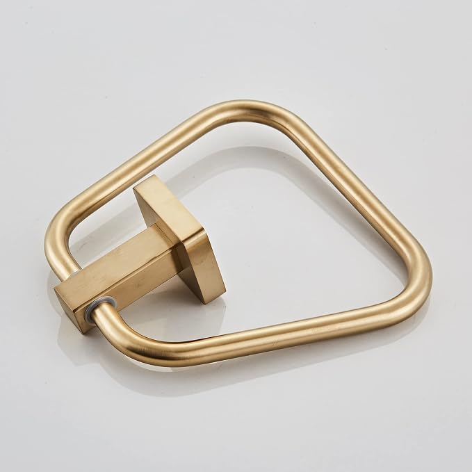 Brushed Gold Towel Ring for Bathroom, Kitchen Bath Towel Holder Hangers Wall Mount Heavy Duty Stainless Steel