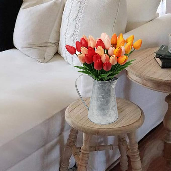 20 Pcs Yellow Tulips Artificial Flowers Real Touch Fake Tulips Fake Flowers for Mother's Day 13.5" Faux Tulips Faux Flowers Bulk Artificial Tulips Flowers for Vase Centerpieces Home Wedding Bouquet