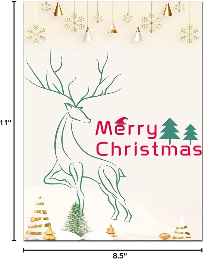 DUGUTUL Premium Festive Christmas Stationery Set Spread Holiday Joy, 48 Sheets, 8.5 x 11 Inches, 100gsm, Perfect for Personalized Gifts and Add Holiday Magic to Your Messages (A)