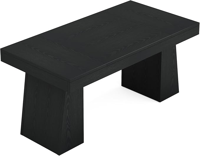 Tribesigns 55 Inches Executive Desk, Mid-Century Modern Home Office Desk, Wood Computer Desk Business Workstation Desk Small Conference Table, Black