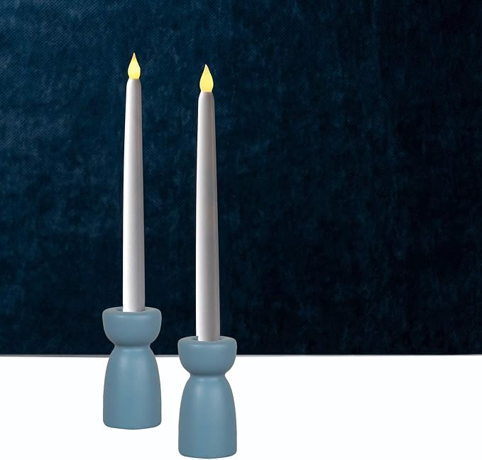 Candlestick Holders, Ceramic Blue Taper Candle Holder Candlelight Stand, Modern Boho Candle Holders for Desktop Table Setting Dining Bathroom Home Wedding Fathers Day Party Decoration,2 Pack