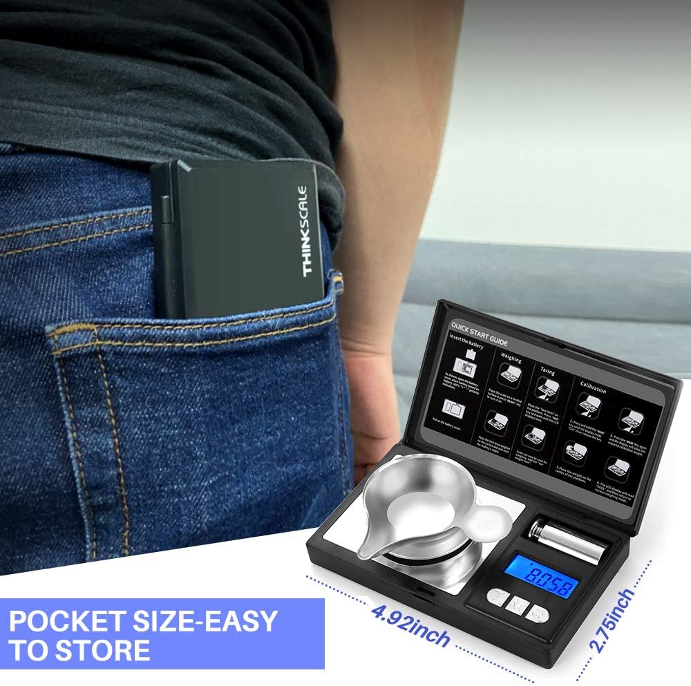 THINKSCALE Milligram Scale - 50g Capacity | Precision Digital Jewelry Scale for Gold, Gems & More