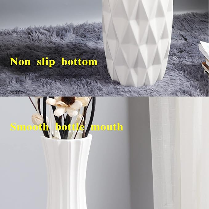 Ceramic Large Floor Tall Vase 28 Inches,White Modern Flower Tall Vases for Office, Home,Farmhouse,Living Room Décor,Simple Origami Design Fall Decorative Porcelain Flower Arrangement Vase Ideal Gift