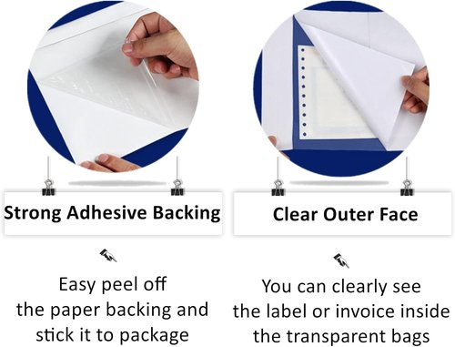 Coopaty Clear Plastic Packing List Envelopes - 6” x 9” Mailing Shipping Pouches (200 Pack)
