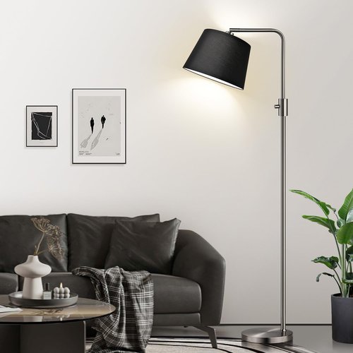 Nintiue Dimmable Floor Lamp - 1000 Lumens LED Edison Bulb Included | Modern Brushed Nickel Arc Design