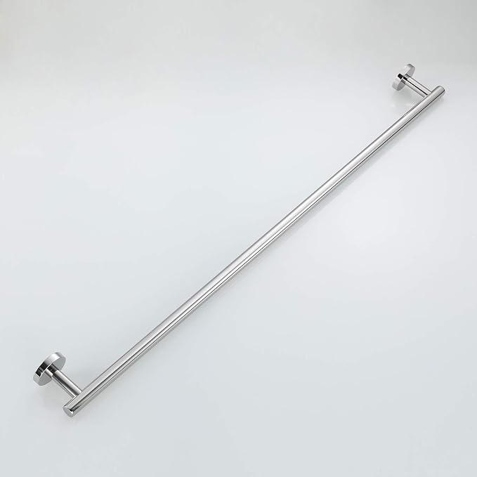 USHOWER Polished Chrome Bath Towel Bar, 30-Inch Towel Rack for Bathroom Wall-Mounted, Thicken SUS304 Stainless Steel Towel Rod (Total Length 32-Inch)