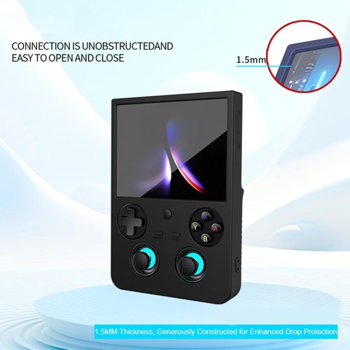 ANBERNIC Silicone Case - Anti-Scratch Shockproof Protective Sleeve for RG477V | Blue with Lanyard & Joystick Caps