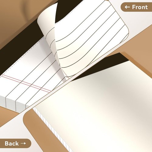 Nichela Legal Pads - 5" x 8" Narrow Ruled Notepads | 6-Pack with Perforated Sheets for Home, Office, School
