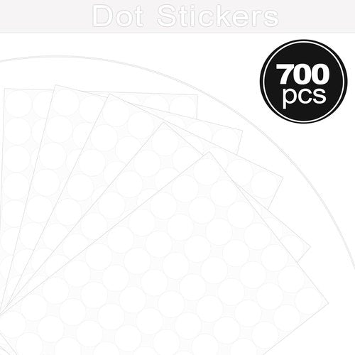 Skiennix 700 PCS Dot Stickers - White 1 Inch Round Color Coding Labels for Office & Classroom