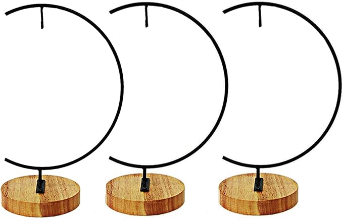 YY YEARCHY Awesomes Terrarium Ornament Display Stand Metal Stand Air Plant Stand Flower Pot Stand Holder Iron Pothook Stand for Hanging Glass Terrarium Globe Ball (2, Black)