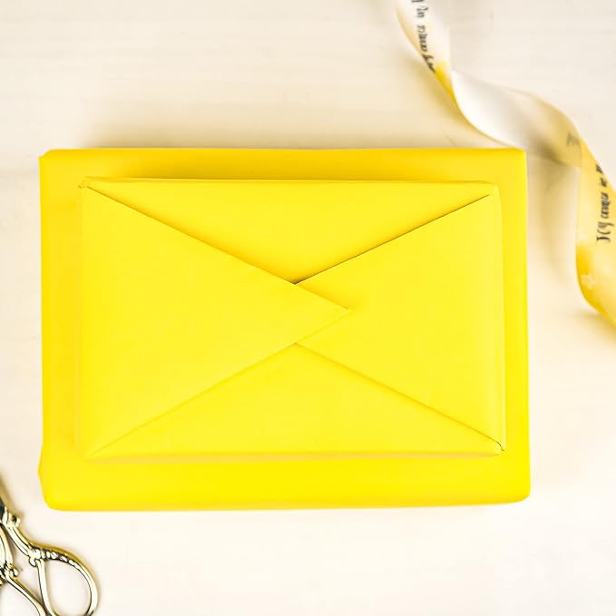 RUSPEPA 30"x 393"(32.8') Yellow Kraft Wrapping Paper Large Jumbo Roll, Recyclable Gift Wrap Paper for Birthday Gift Wrapping, Table Cover, Art & Craft Supplies, Easter Bouquet Flower, Shipping, 80GSM