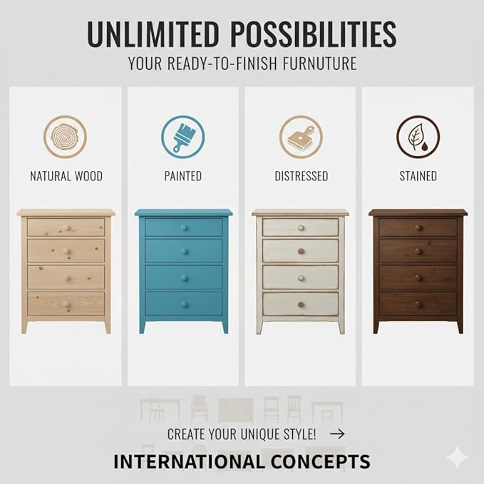 International Concepts Dresser with 6 Drawers, Unfinished