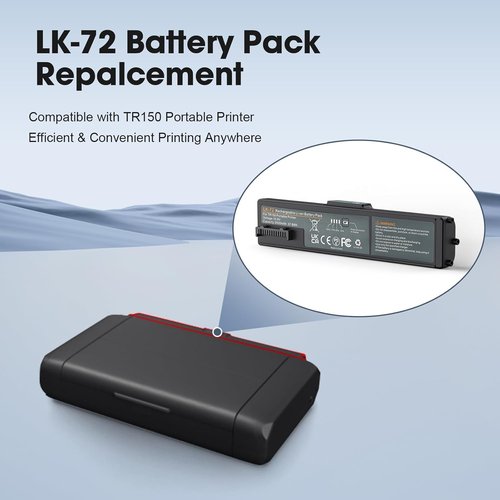 E EGOWAY LK-72 Replacement Battery Pack - High-Capacity 10.8V 3500mAh for Canon PIXMA TR150 Printer