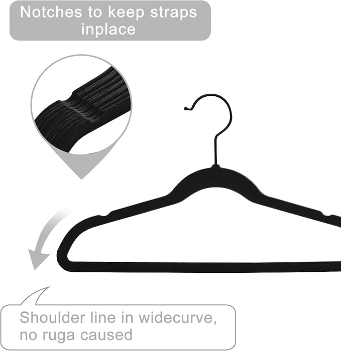 MIZGI Kids Velvet Hangers,Non-Slip Big Kids Hangers,14 Inch Hangers for Youth,Teen Clothes,Pack of 50
