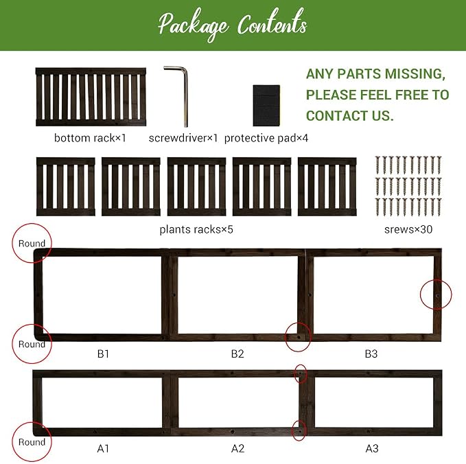 Tall Plant Stand, Bamboo Plant Stand Indoor & Outdoor 6 Tier 7 Potted Plant Shelf Rack for Multiple Plants & Flower Pot, Corner Planter Stand Holder Display for Living Room Office Balcony Garden