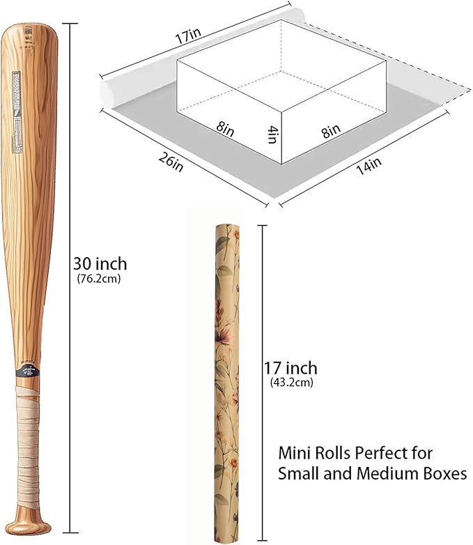 Altarho Kraft Floral Wrapping Paper Roll For Women Girls Wild Flower Design Gift Wrap for Birthday Wedding Mothers Day Bridal Shower Engagement Total 28.5sq.ft