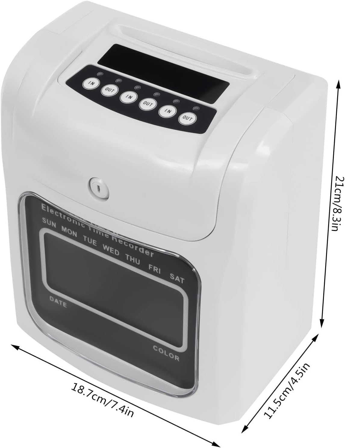 Skiennix Electronic Time Clock - Employee Punch Recorder for Up to 50 Workers | Includes 50 Time Cards & Security Key