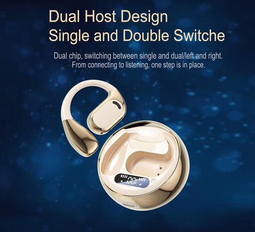 Skiennix AI Translation Earbuds - Real-Time 144-Language Translator | Bluetooth 5.4, iOS & Android Compatible - Gold