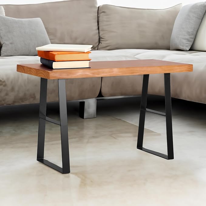 22 Inch Tall Metal Table Legs,Trapezoid Coffee Table Legs, Industrial Metal Desk Feets Set of 2 Mid Century Home DIY Furniture Projects