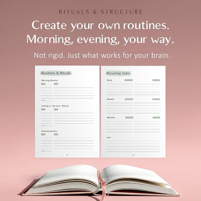 The ADHD Planner for Adults - Undated Daily & Weekly ADHD Journal for Disorganized People, 90 Days - Habit Tracker, Record Emotions & Mood - Academic Goals - Structure & Focus for Adults Brains
